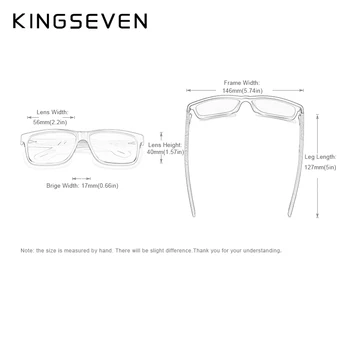 KINGSEVEN Značky TR90+Prírodný Orech Drevené Okuliare Muži Ženy Polarizované UV400 Objektív Retro Okuliare Posilnené Záves Okuliare 1