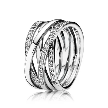 925 Sterling Silver Ring Jemné Pocity Páse S Nástrojmi Krútenie Prstene Pre Ženy, Svadobné Party Módne Šperky 1