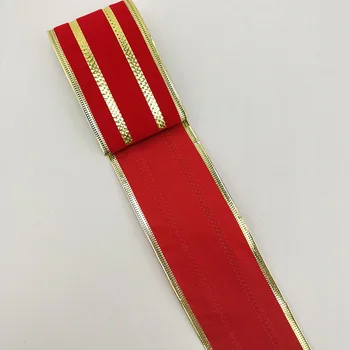 (2 m/roll) 65mm Červené Zlato Prekladané Páse s nástrojmi Vianočné Dekorácie Dovolenku Darčekové Balenie Luk, Takže Ručné DIY Remeslá 1