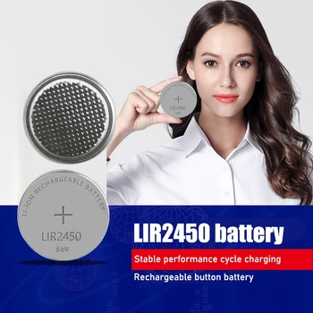 3KS Li-ion Nabíjateľnú Batériu LIR2450 3.6 V, 2 KS Lítiové gombíkové gombíkovej Batérie Hodinky LIR 2450 Nahrádza CR2450 1