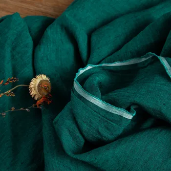 Prírodné čisté ľan tkaniny, farbená Priadza tissu Dizajnér vlastnú značku oblečenia Župan patchwork 1