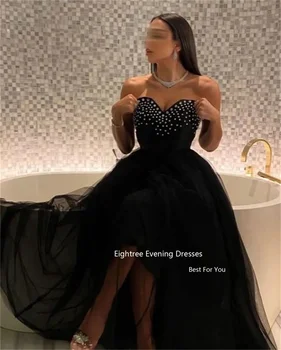 Eightree Crystal Black Večerné Šaty Tylu Bez Ramienok Elegantné Formálne Ženy Prom Šaty Šaty De Soirée 2022 Abendhttpder Dubaj 1