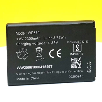 WD670 Nové 2300mAh 8.74 Wh Li-ion Batéria Pre ZTE Jazz MF673 DC009 Super Mobilný Telefón, S Sledovacie Číslo 1