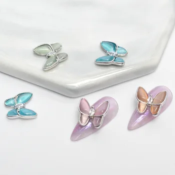 10Pcs Vysokej Kvality Zirkón Japonskej Série Mačacie Oko Motýľ na Nechty, Farebné Šperky DIY Nechtov Umelecké Dekorácie, Doplnky 1