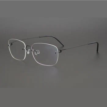 Dánsko Retro ľahkej Zliatiny bez obrúčok Námestie Okuliare pre Mužov a Ženy, Optické Predpis Okuliare Rám oculos de grau 1