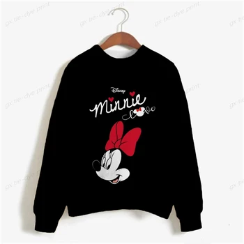 Disney Minnie Mickey Mouse tlač Mikina Ženy Gotický Streetwear Harajuku Sudadera Mujer Ženy, Oblečenie s Dlhým Rukávom s Kapucňou, 1