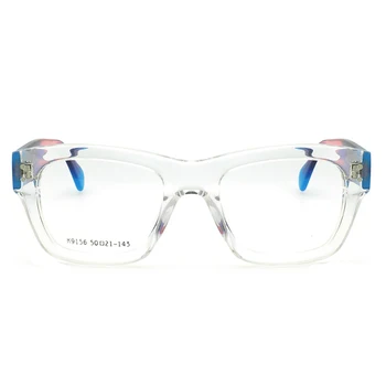 Námestie Mužov Okuliare Rámy Optické Ženy Nadrozmerné Okuliare Rámy Vintage Retro Rainbow Blue Predpis Okuliarov, Transparentné 1