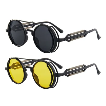 Klasickej Gotickej Steampunk slnečné Okuliare, Luxusné Značky Dizajnér Vysoká Kvalita Mužov a Žien Retro Kolo Kovovým Rámom slnečné Okuliare UV400 1