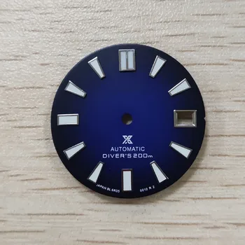 Mechanické hodinky potápačské doplnky dial čierna modrá pre SBDX Skx007/009 Korytnačka Abalone 62mas dial 28.5 mm nosenie NH35 pohyb 1