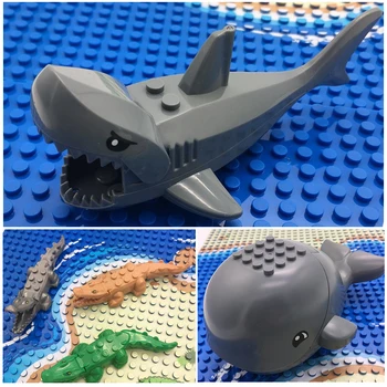 2 KS/veľa Ghost Zombie Shark Krokodíla DIY Mesto Morského Života Akčné Figúrky Stavebné Bloky Kompatibilné Zvierat Deti Hračky 2