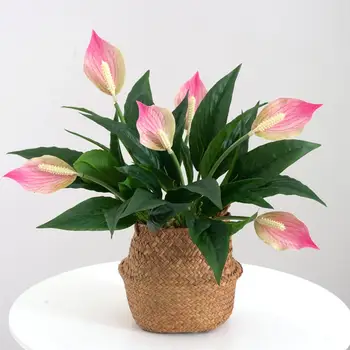 Pohodlné Umelý Kvet Ľahké Ťažké Klesať Flower Decor Elegantné Realistické Umelé Spathiphyllum 2