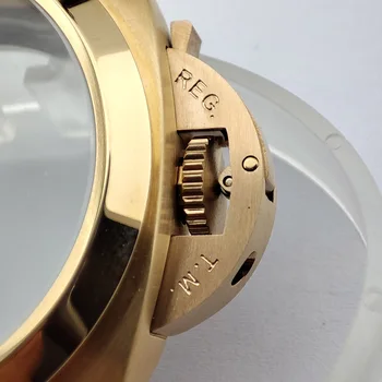 Rose gold prípade 44 mm sledovať Prípade seagull ST2555 Pohybu Automatické hodinky Prípade pánske Hodinky ciferník vlastné logo, Hodinky, Náhradné Diely 2