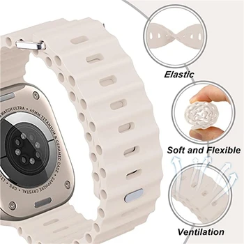 Ocean popruh Pre Apple hodinky band 49 mm, 45 mm 44 mm 40 mm 41mm 42mm 49 45 mm silikónové correa náramok iWatch Ultra series 7 6 3 se 8 2