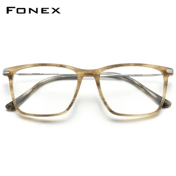 FONEX Titán Optické Okuliare, Rám Mužov 2021 Retro Námestie Predpis Okuliare Ženy Krátkozrakosť Acetát Predstavenie Okuliare F85668 2