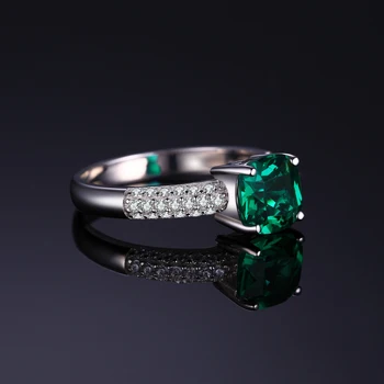 JewelryPalace Vankúš Simulované Nano Emerald Vytvorené Ruby Krúžok 925 Sterling Silver Drahokam Solitaire Zásnubné Prstene pre Ženy 2