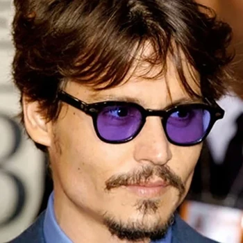 Vintage Malé Johnny Depp Štýl Kolo Jasné Slnečné Okuliare Tónované Šošovky Dizajn Značky (Strana Zobraziť Slnečné Okuliare Oculos De Sol 2