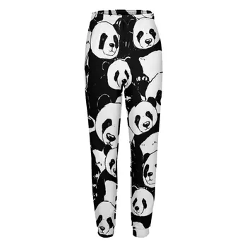 Čierna A Biela Panda Neforemné Nohavice Legrační Zviera Tlače Moderné Súpravy Na Jar Street Style Nadrozmerná Nohavice K Narodeninám 2
