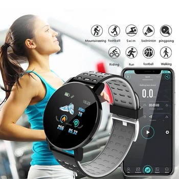 NOVÉ 119S Smart Hodinky Muži Ženy Krvný Tlak Nepremokavé Športové Kolo Smartwatch Smart Hodiny Fitness Tracker Pre Android a IOS 2