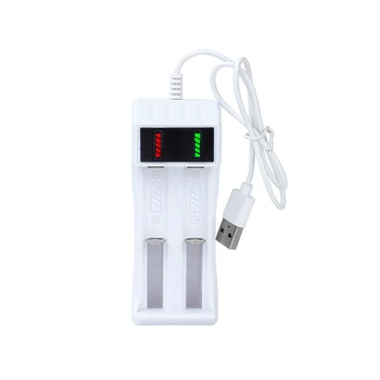 Univerzálny 2 Slot, Batéria, USB Nabíjačka, Smart Chargering pre Nabíjateľné Batérie Li-ion 18650 14500 2