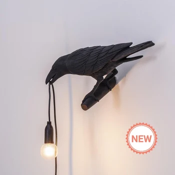 Vták stolná Lampa taliansky Štýl Vták Lampa Moderného Živice Vrana Stolná Lampa pre Obývacia Izba, Spálňa Svetlo na Stenu Sconce Home Art Decor 2