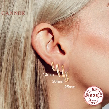 CANNER 3ks/Set 925 Sterling Silver Šperky Pre Ženy, Tvar U Náušnice Visieť Ear Piercing Pendientes Mama Darček 2021 Trend 2
