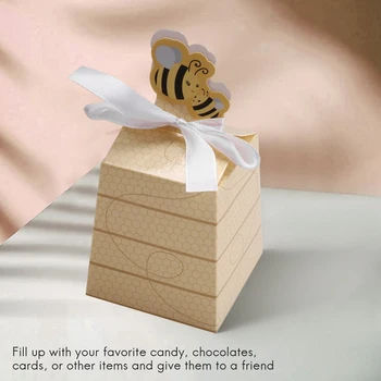 50pcs/Veľa Roztomilé Dieťa Sprcha Prospech Cartoon Honey Bee Papier Candy Box Rozkošný Deti Narodeninovej Party Dekor Novorodenca Darčeky Dekor 2