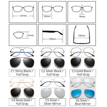 Ralferty Predpis Slnečné Okuliare Ženy Muži Polarizované Klip Na Okuliare Pilot Krátkozrakosť Dámy Divadlo Rám 0 Stupeň Z17208 2