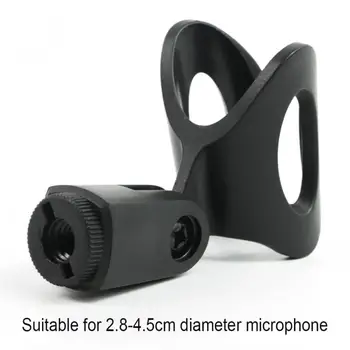 ABS Flexibilný Mikrofón Mic U-Tvarované Svorka Klip Stojan Príslušenstvo 3/8 Skrutku Plastové Svorky Clip Držiak Mount Čierna 2
