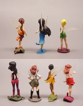 Disney Tinker Bell Princezná Cartoon 10 cm 7pcs/set mini bábika Akcie Obrázok Anime Kolekcia Mini Figúrka Toy model pre deti 2
