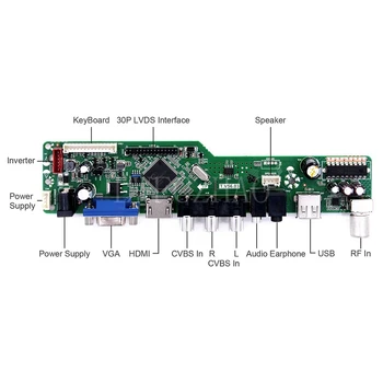 Nový Monitor Držiak pre LTN156AT02 LTN156AT02-A04/D01/D04/T01/L01/D09/P01 TV+HDMI+VGA+AV+USB, LCD, LED displej Regulátora Rada Ovládač 2