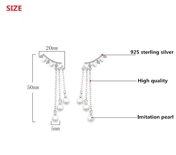 100% 925 sterling silver módne lesklé crystal pearl stud náušnice pre ženy veľkoobchod šperky darček drop shipping 2