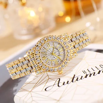 Luxusné Plný Diamond dámske Hodinky Crystal Dámske Náramok Náramkové Hodinky Hodiny relojes Quartz dámske hodinky pre ženy 9109235 2