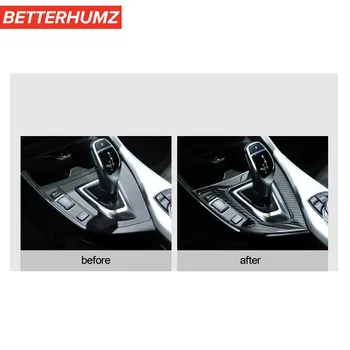 BETTERHUMZ Uhlíkových Vlákien Gear Shift control Panel (Ovládací Panel Kryt Interiérom Nálepka Pre BMW F20 F21 2012-2019 Auto Interiérové Doplnky 2