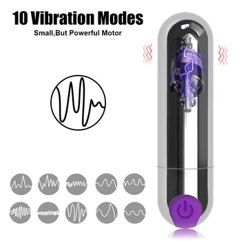 IKOKY Silný Výkon 10 Rýchlosť Mini Bullet Vodotesný Vibrátor Bradavky G-spot Masér USB Nabíjateľné Sexuálne Hračky Pre Ženy 2