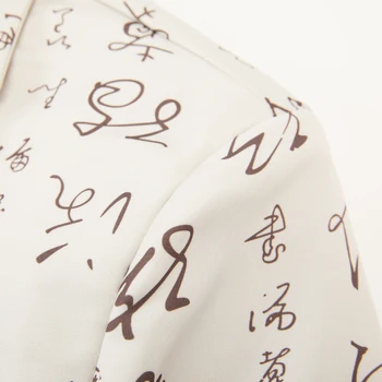 Čínsky Znak Kaligrafie oblečenie Módne pánske Jarné Voľný čas obleku/Muž tlač Bežné Blejzre bunda Plus veľkosť 2