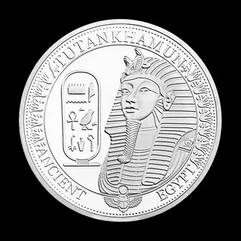 Faraóna v Starovekom Egypte Tutankhamun Zberateľskú Strieborné Pozlátené Suvenír Mince Kreatívny Darček Replika Pamätné Mince 2