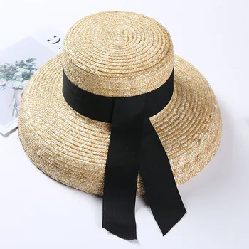 Módne Leto Páse s nástrojmi Klobúk Slnko Spp Ženy Prírodné Pšenica Panama Slamené Klobúky, 10 cm Široký Okraj Dovolenku Pláž Hat Pre Dámy Slnko Spp 2