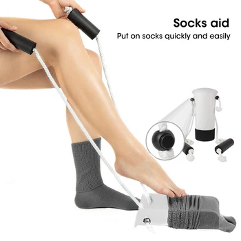 Flexibilné Ponožka Osadenie Pomoci. Easy on Off Ťahanie Pomáhať Zariadenie Dať na Svoju Ponožka Bez Ohýbanie Ponožka s Ramenami Pomoci Jednoduché zapnutie A Vypnutie 2