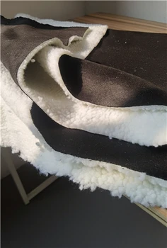 Polyester Semiš Netkané Textílie Faux Baránok Vlna Black White DIY Zime Teplé Rukavice Ručné Bunda, Kabát Oblečenie Dizajnér Textílie 2