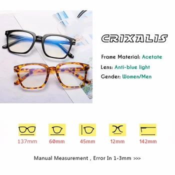 CRIXALIS Luxusný Dizajn Značky Anti Modré Svetlo Okuliare Ženy Móda Počítač Okuliare Mužov Optické Okuliare Rám Žena UV400 2