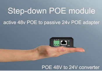 48V aktívne POE vstup 24V pasívne POE výstup adaptér converter, 10/100/1000Mbps 2