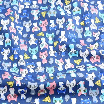 Kórejský Kreslených Mačka Vytlačené Keper 100% Bavlnenej Tkaniny, Šitie, Prešívanie Posteľnú Prikrývku Titulnú Textílie Pre Dieťa Dieťa 2