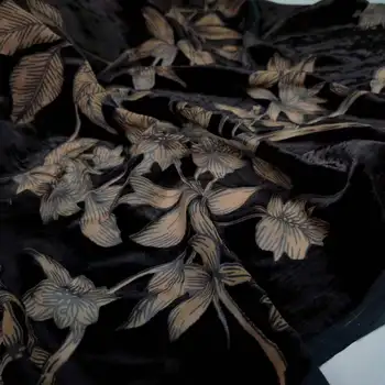 Zamatové Šaty Vyhorel Kvet Textílie DIY Hodváb Viskózový Svadobné Šaty, Dekorácie Materiál 1 Yard 2