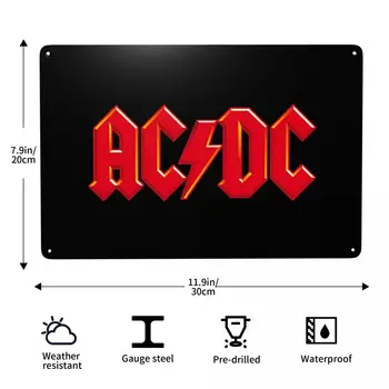 Vintage AC DC, Kovové Prihlásiť Vlastné Austrálskej Rockovej Kapely Tin Doska Dvore Stenu Decor Dekoratívne Umenie 2
