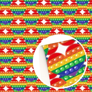 20*33 cm Riadnym Rainbow Prúžok Gradient Farby Umelé Syntetické Kožené dosky Na Vlasy Luky Náušnice Remesiel DIY Vinyl Dekor 2