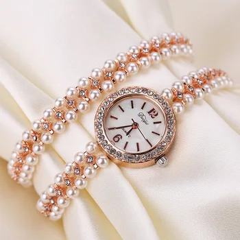 Luxusný Pearl hodinky Značkové dámske hodinky Predaj Módne Šaty, Hodinky pre ženy, Darčeky, Hodinky Dievča Quartz Hodinky montre femme 2
