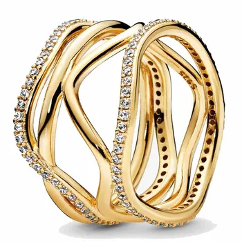 925 Sterling Silver Ring Jemné Pocity Páse S Nástrojmi Krútenie Prstene Pre Ženy, Svadobné Party Módne Šperky 2