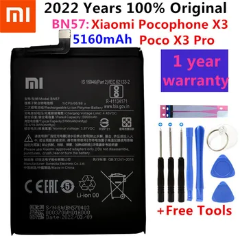 2022 100% Pôvodný Xiao mi BN57 BN61 6000mAh Batéria Telefónu Pre Xiao Pocophone X3 Poco X3 Pro Náhradné Batérie + Nástroj 2