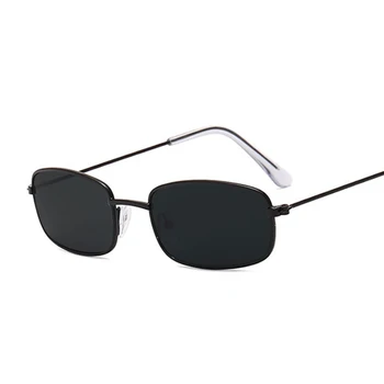 Retro Obdĺžnik Slnečné Okuliare Muž, Žena, Luxusné Značky Dizajnér Kovový Rám Kruhu Slnečné Okuliare Muž Žena Módne Odtiene Oculos 2
