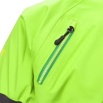 Pánske Cyklistické Turistická Bunda Tri vrstvy vrstva Tkaniny Nepremokavé Polovičný Rukáv Svetlo Zelená Bunda 2
